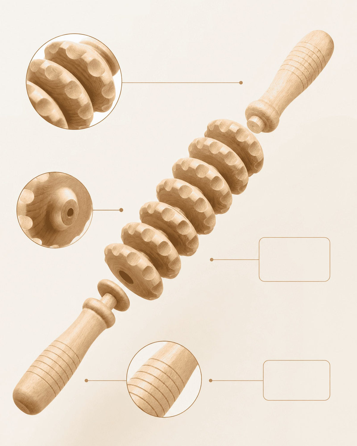 Vorys Wood Therapy Massage Tool (12 Roller)