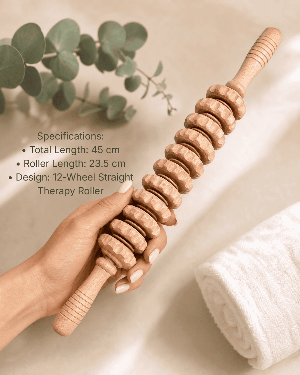 Vorys Wood Therapy Massage Tool (12 Roller)