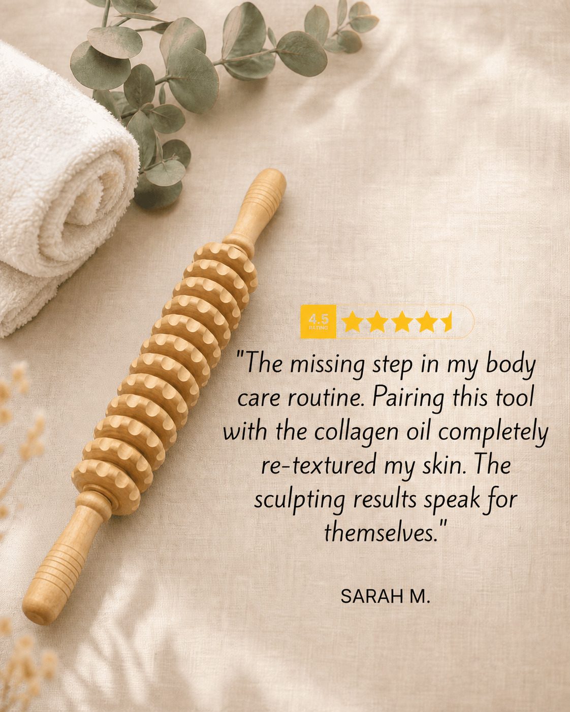 Vorys Wood Therapy Massage Tool (12 Roller)